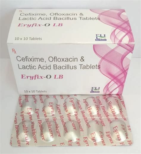 Cefix O Eryfix O Tablet Cefixime Mg Ofloxacin Mg Lb Tablets