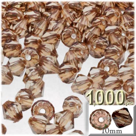 Bicone Beads Transparent Faceted 10mm 1000 Pc Light Burgundy