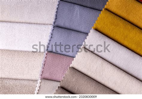 Different Types Fabrics Pantone Color Palette Stock Photo 2320830009