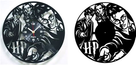 Dxf File Harry Potter Vinyl Record Clock Cnc Vector Ready To Cut