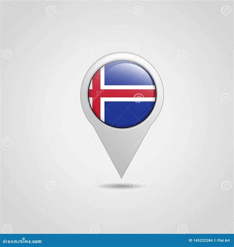 Pin Del Mapa De La Bandera De Islandia Ilustraci N Del Vector