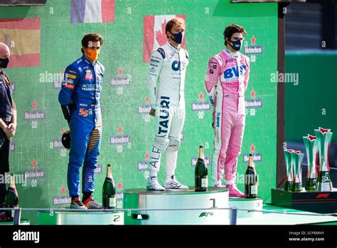 Podium Sainz Carlos Spa Mclaren Renault F Mcl Gasly Pierre Fra