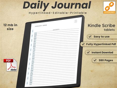 Kindle Scribe Daily Journal Template Kindle Scribe Templates