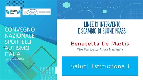 Convegno Nazionale Sportelli Autismo Italia Ottobre Saluti