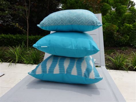 Chevron - Turquoise - Outdoor Interiors - Outdoor Cushion - Sunbrella