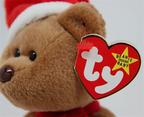 Mint Rare Holiday Teddy Ty Beanie Baby Brown Nose Pvc Pellets Tag