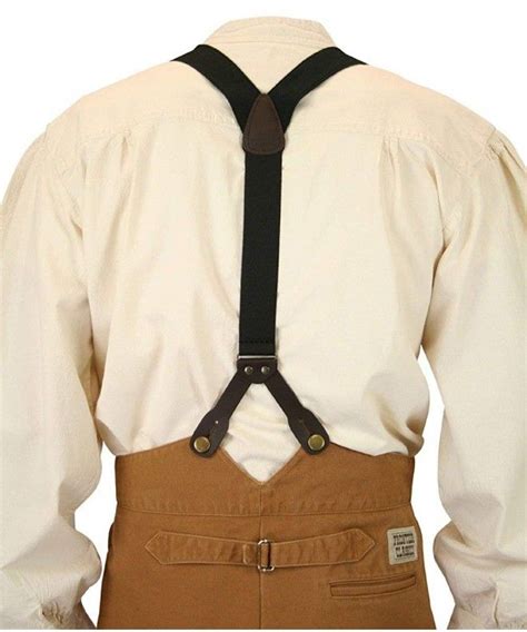 Men S Canvas Stagecoach Y Back Button End Suspenders Black