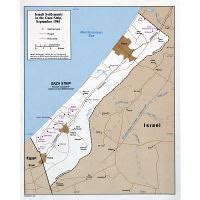 Detailed Map Of Israeli Settlements In The Gaza Strip 1993 Gaza