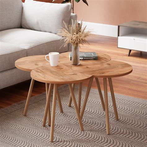 Set De Tables Basses Embo Tables X X Cm Effet Bois En Casa