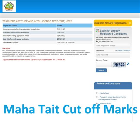 Maha Tait Cut Off Marks 2024 Minimum Qualifying Passing Marks