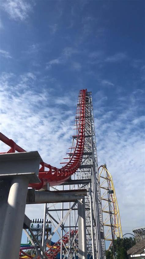 Magnum XL 200's first drop! : r/rollercoasters