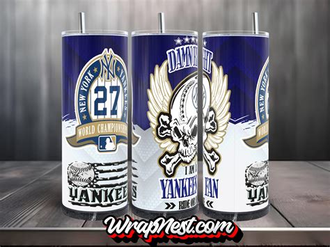 Ny Yankees Skull Tumbler Wrap Wrapnest