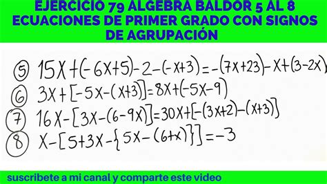 Ecuaciones De Primer Grado Con Signos De Agrupaci N Al Ejercicio