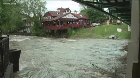 Flooding In Helen Georgia Takes Over City Streets As Warnings