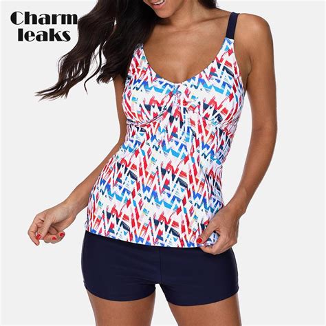 Buy Charmleaks Retro Floral Print Tankini Set Swimsuit Women Swimwear