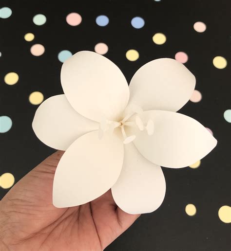 Lily Paper Flower Template Small Paper Flowers For Diy Etsy