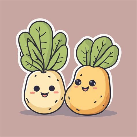 Premium Vector Cute Kawaii Cartoon Potato Character