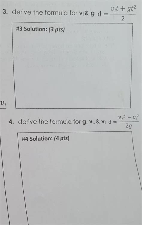 Derive Formula For D T V D T Derive Formula For T Vf Vi A