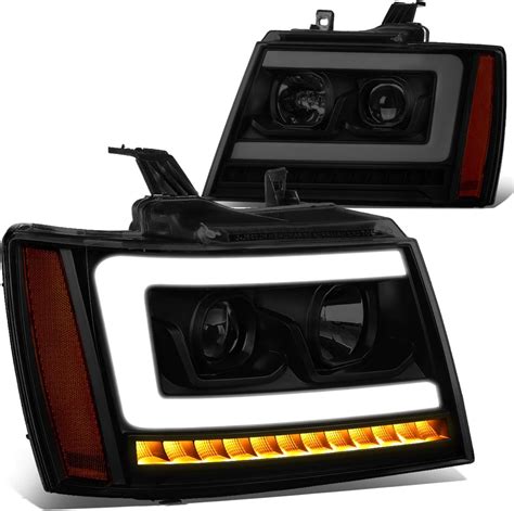 Amazon Auto Dynasty LED DRL ヘッドライトアセンブリ 2007 2014 シボレー タホ サバーバン アバランチ