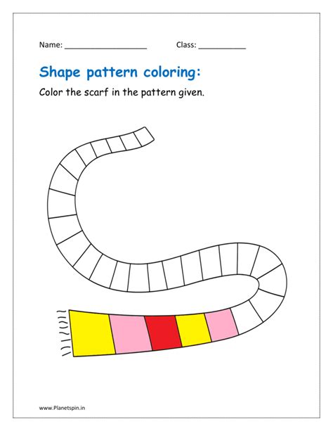 Shape Pattern Worksheets For Kindergarten