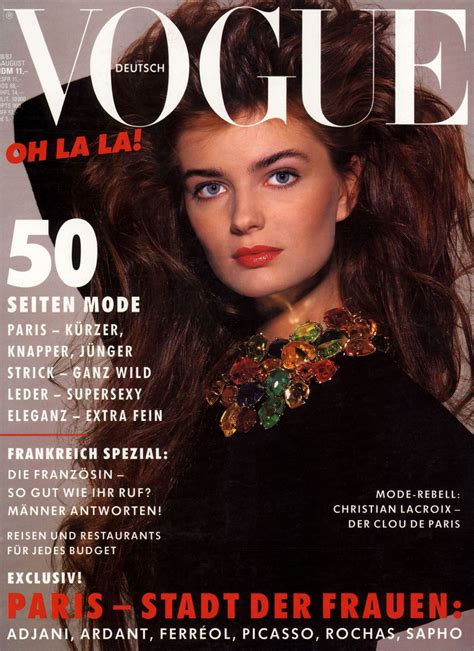 Paulina Porizkova Throughout The Years In Vogue Dergi Kapakları Dergi