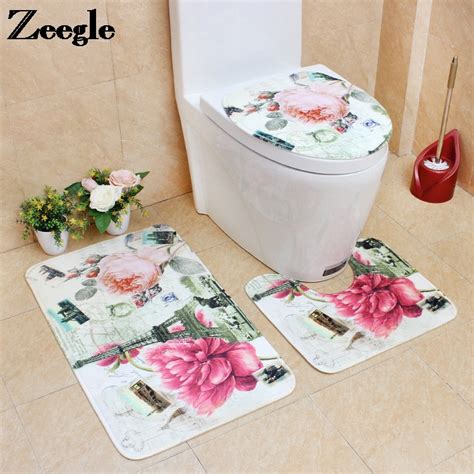 Home Decortion Комплект подложки за тоалетна чиния 3D печат Килим за ...