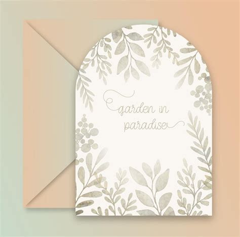 Fond De Carte D Invitation De Mariage Arc De Luxe Avec Des Feuilles