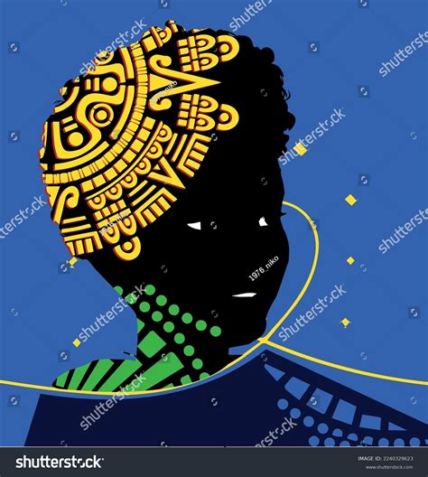 Silhouette Portrait African Girl Stock Vector Royalty Free 2240329623 Shutterstock