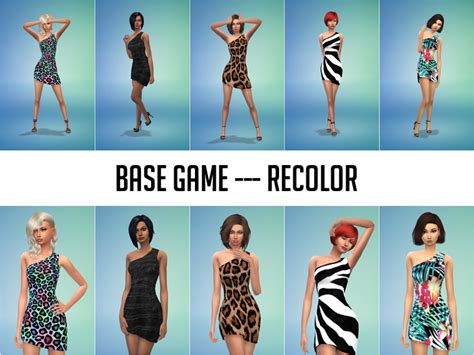 The Sims Resource One Shoulder Dress Jezi Style