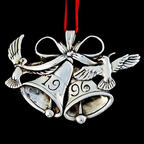 Sterling Collectables 1996 Hand And Hammer Silver Bells Sterling Ornament