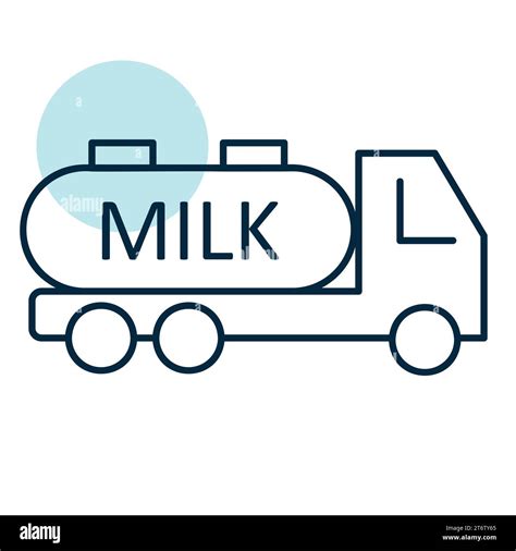 Dairy Milk Delivery Service Truck With Milk Vector Icon Dairy Product