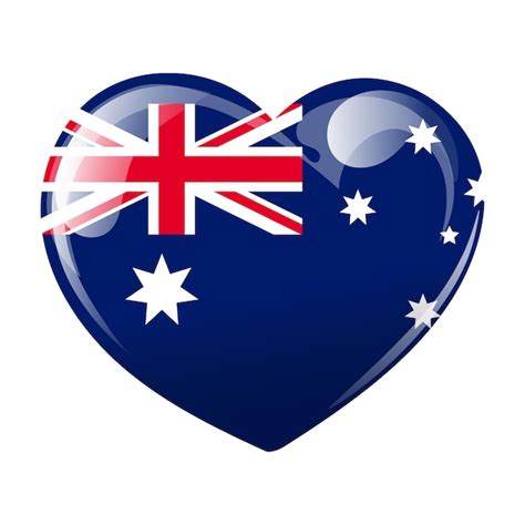 Premium Vector Australian Flag In The Shape Of A Heart Heart With The