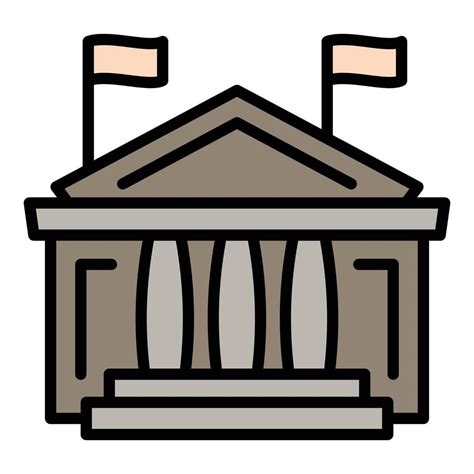 Courthouse Icon Outline Style Vector Art At Vecteezy