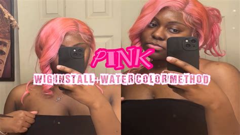 How To To Pink Watercolor Method Wig Install Style Youtube