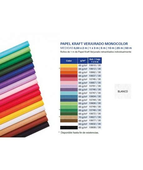 PAPEL KRAFT VERJURADO 60 G 1 X 5 M BLANCO CAJA DE 30 UND