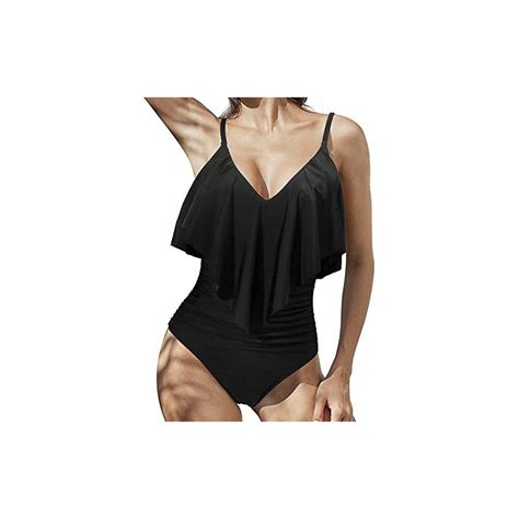 KTMOUW Costume Intero Donna Ruched Controllo Addominale Costume Intero