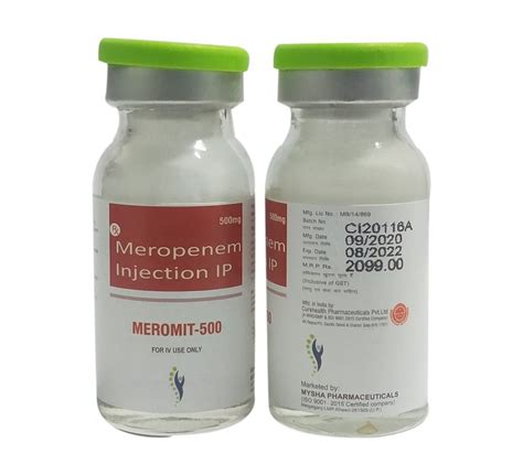 Meromit Meropenem Mg Injection Ip For Iv Use Only Cure Health Pvt