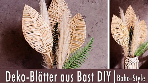 Sommerliche Deko Blätter aus Bast ganz leicht selbermachen DIY Boho