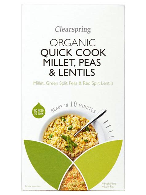 Quick Cook Millet Peas Lentils Organic G Clearspring Healthy