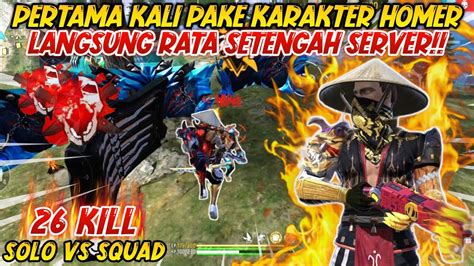 SOLO VS SQUAD PERTAMA KALI PAKE KARAKTER HOMER LANGSUNG RATA SETENGAH