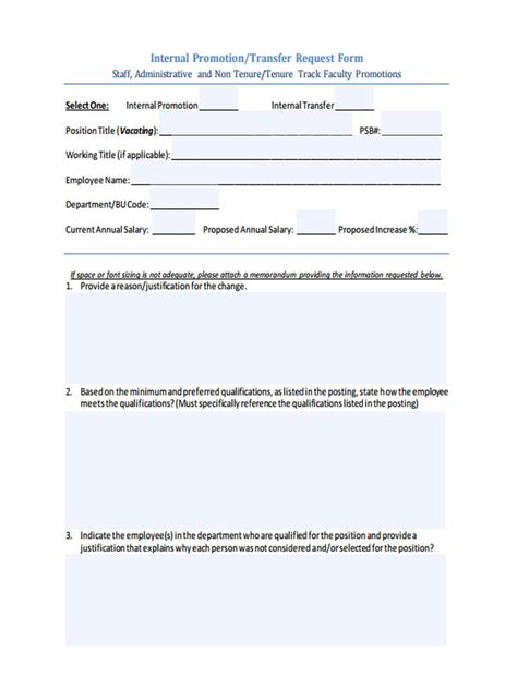 Free 8 Promotion Request Forms In Pdf Ms Word