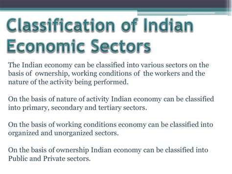 Sectors of Indian Economy