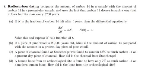 Solved Radiocarbon dating compares the amount of carbon 14 | Chegg.com 