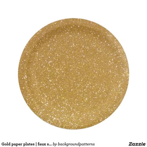 Gold Paper Plates Faux Sparkly And Glitter Print Gold Paper Paper Plates