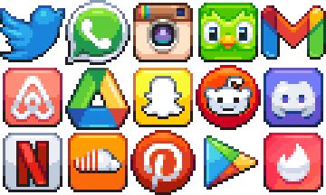 Pixel Art App Icons by Reff Pixels