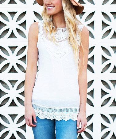 So Perla White Lace Overlay Tank White Lace Tank Top Fashion Lace