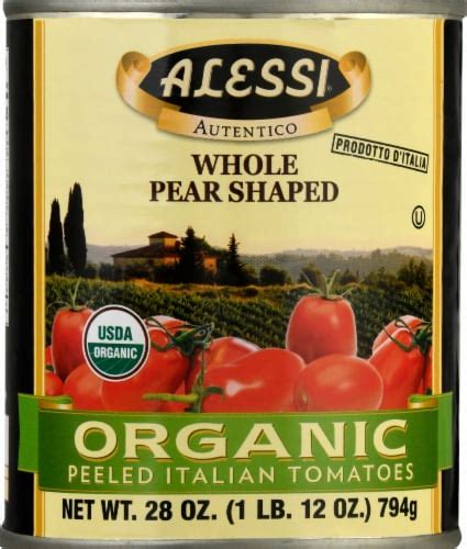 Alessi Whole Pear Shaped Organic Peeled Italian Tomatoes 28 Oz Fred