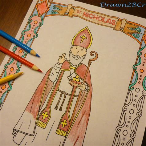 {free} Saint Nicholas Coloring Page Drawn2bcreative