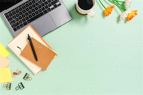 Minimal Work Space Creative Flat Lay Photo Of Workspace Desk Top