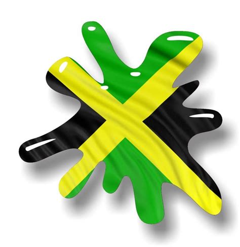 New Splat Design With Jamaica Jamaican Flag Motif External Vinyl Car Sticker 110x110mm